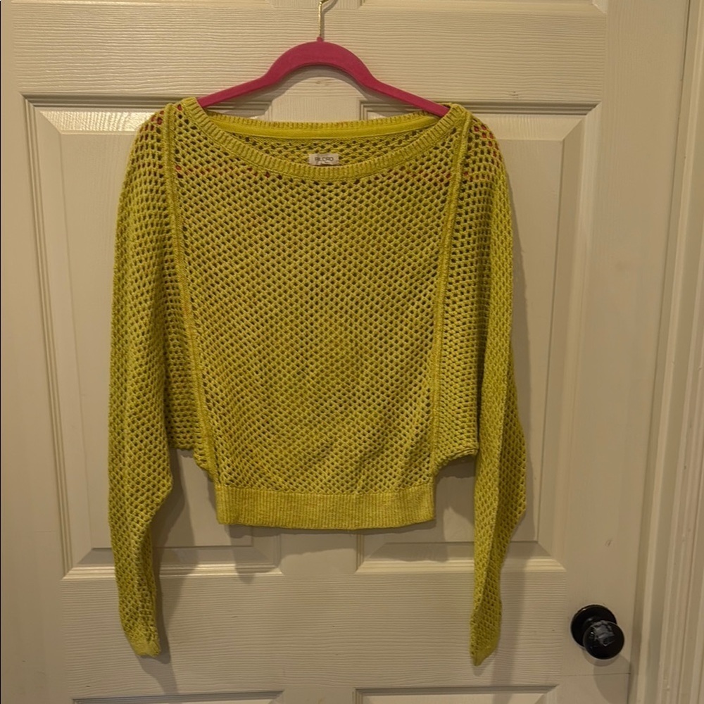 Pilcro yellow open knit sweater, XS - Picture 3 of 10